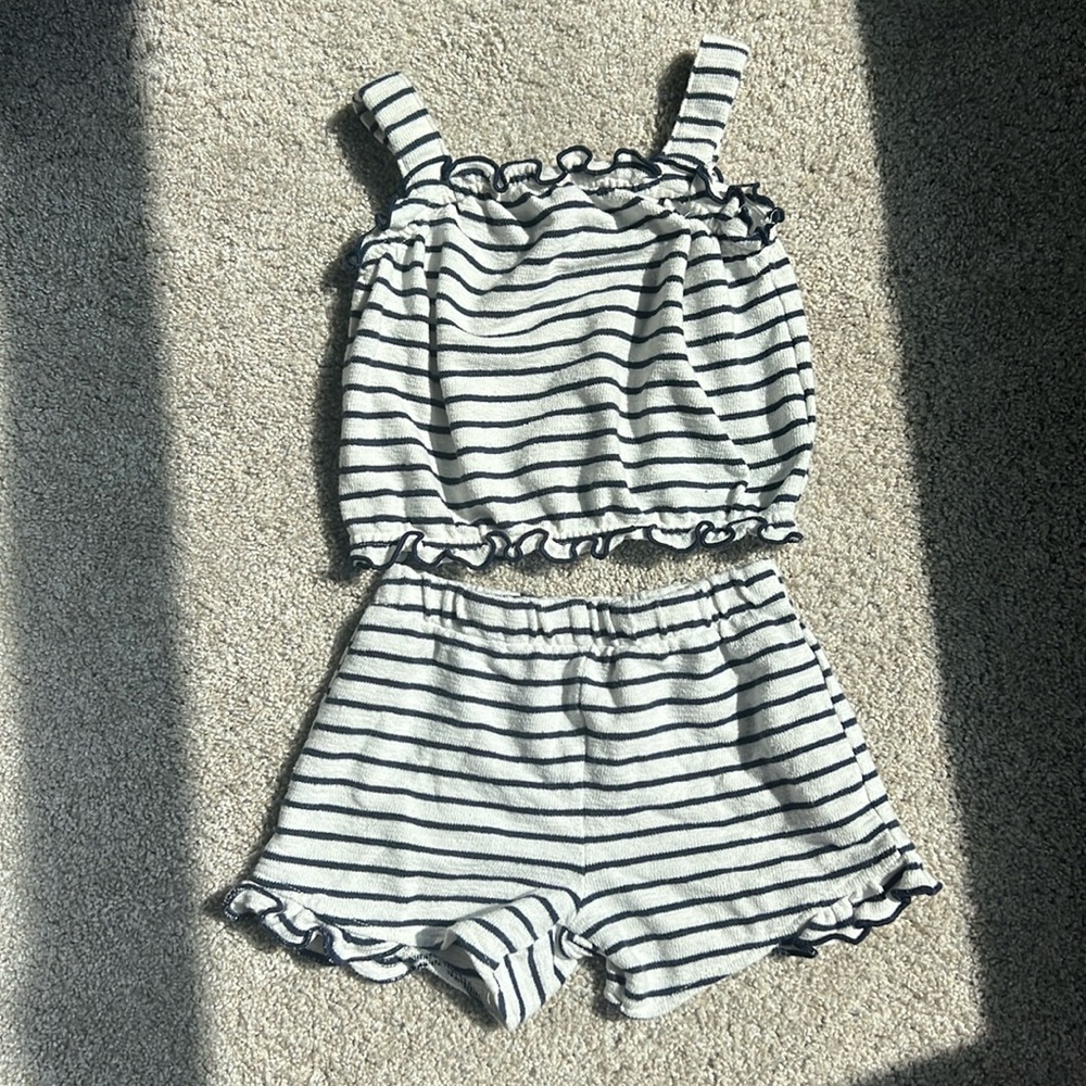 Toddler matching nautical striped set - shorts and tank!